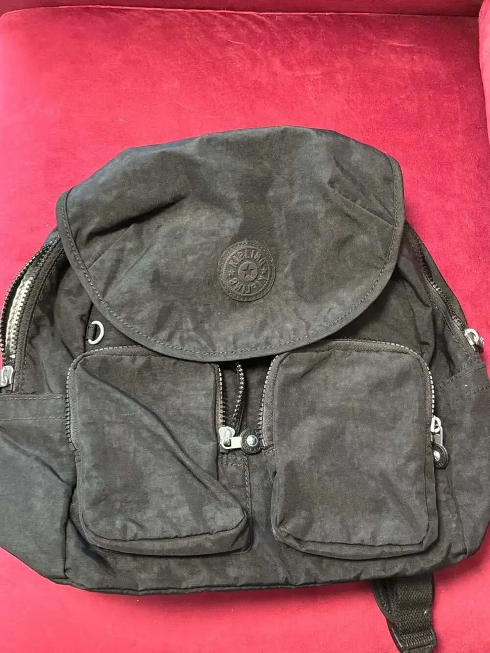 Kipling Women's Fiona Medium Nylon Backpack Black Tonal